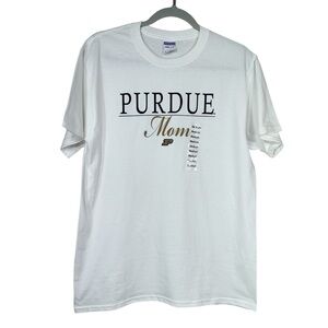 New With Tag Jerzees White Purdue Mom 100% Cotton Tshirt Size M